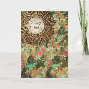 Retro / Art Deco Happy Birthday Geburtstagskarte Karte