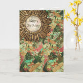 Retro/Art Deco Happy Day Card Karte (Gelbe Blume)