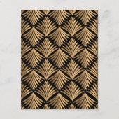 Retro Art Déco Hochzeitsdetails Gatsby Begleitkarte (Rückseite)