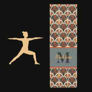 Retro Art Deco Jazz Age Mute Colors Monogramm Yogamatte