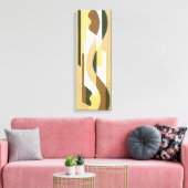 Retro Art Deco Jazz Brown Herbstkrümmung Muster Leinwanddruck (Insitu (Wohnzimmer))