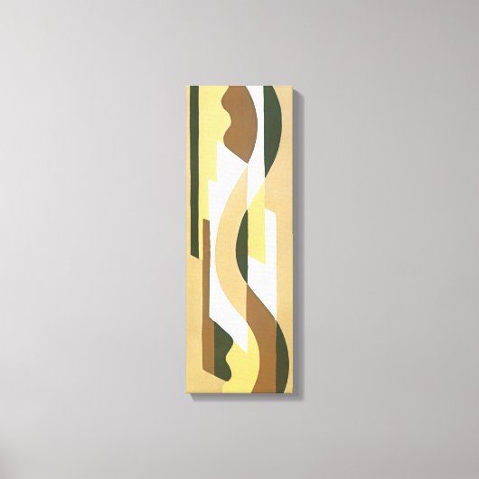 Retro Art Deco Jazz Brown Herbstkrümmung Muster Leinwanddruck (Vorderseite)