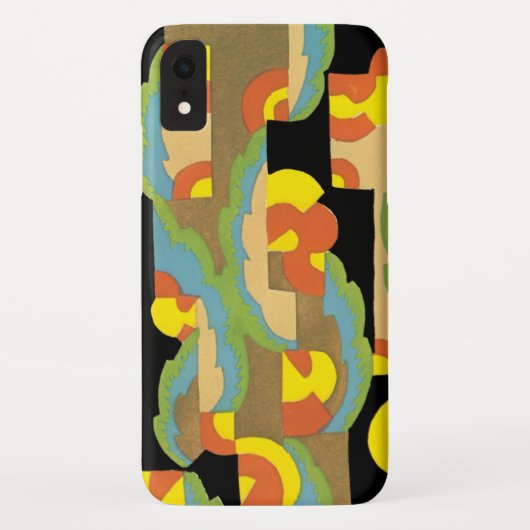 Retro Art Deco Jazz Circles Wolken Regenbogenmuste Case-Mate iPhone Hülle (Rückseite)