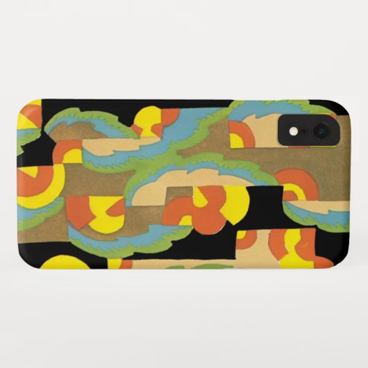 Retro Art Deco Jazz Circles Wolken Regenbogenmuste Case-Mate iPhone Hülle (Rückseite (Horizontal))