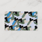 Retro Art Deco Jazz Geometric Zig Zag Muster Visitenkarte (Rückseite)