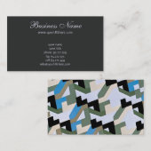 Retro Art Deco Jazz Geometric Zig Zag Muster Visitenkarte (Vorne/Hinten)