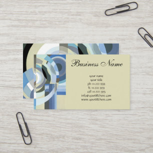 Retro-Art Deco Jazz Vintage Blau Kreis Muster Visitenkarte