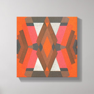 Retro Art Deco Jazz Vintage Warmer Diamantmuster Leinwanddruck