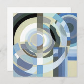 Retro Art Deco Jazz Vintages blaues Zirkel Muster (Vorne/Hinten)