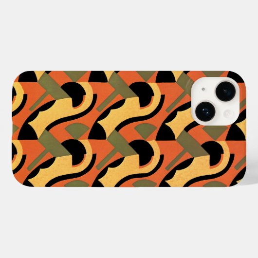 Retro Art Déco Jazz, Warme Kurven, geometrisch Case-Mate iPhone Hülle (Rückseite (Horizontal))