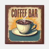 Retro-Art-Deco-Kaffee-Bar Magnet (Vorne)