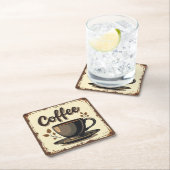 Retro-Art-Deco-Kaffee Rechteckiger Pappuntersetzer (Vor Ort)