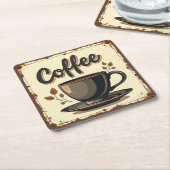 Retro-Art-Deco-Kaffee Rechteckiger Pappuntersetzer (angewinkelt)