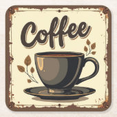 Retro-Art-Deco-Kaffee Rechteckiger Pappuntersetzer (Vorderseite)