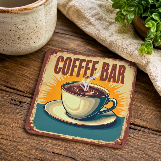 Retro-Art-Deco-Kaffeebar Rechteckiger Pappuntersetzer