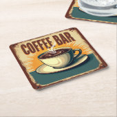 Retro-Art-Deco-Kaffeebar Rechteckiger Pappuntersetzer (angewinkelt)