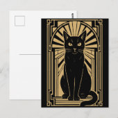 Retro-Art Deco-Katze Postkarte (Vorne/Hinten)
