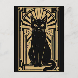 Retro-Art Deco-Katze Postkarte