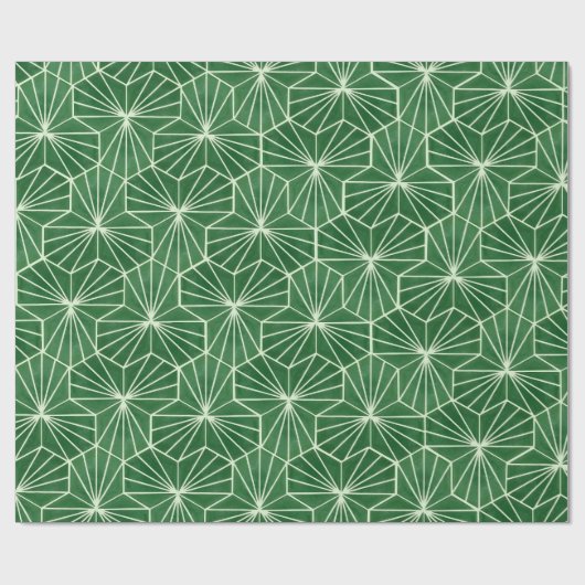 Retro Art Deco Lime Green Geometric Pattern Geschenkpapier (Flach)