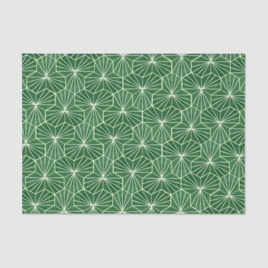 Retro Art Deco Lime Green Geometric Pattern Seidenpapier (Vorderseite)