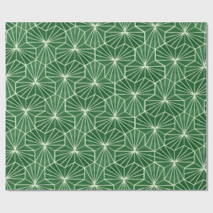 Retro-Art Deco Limettengrün geometrisches Muster Geschenkpapier
