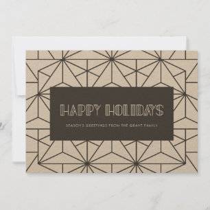 Retro Art Deco Minimalist Kraft Frohe Feiertage Karte
