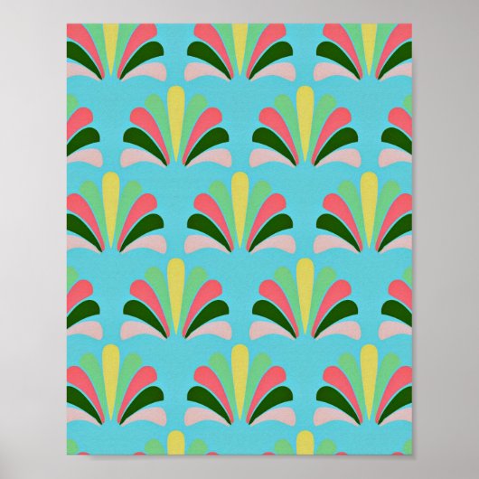 Retro Art Deco Muster Poster (Vorne)
