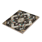 Retro Art Deco Nouveau Regenbogen Schmetterling Fliese (Seite)