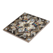 Retro Art Deco Nouveau Regenbogen Schmetterling Fliese (Seite)