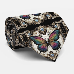 Retro-Art-Deco-Regenbogen-Schmetterling Nouveau Krawatte