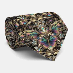 Retro-Art-Deco-Regenbogen-Schmetterling Nouveau Krawatte