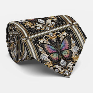 Retro-Art-Deco-Regenbogen-Schmetterling Nouveau Krawatte
