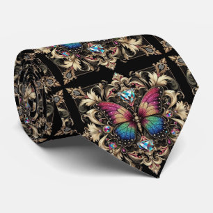 Retro-Art-Deco-Regenbogen-Schmetterling Nouveau Krawatte