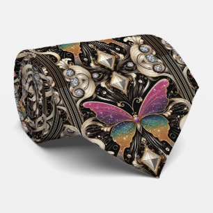 Retro-Art-Deco-Regenbogen-Schmetterling Nouveau Krawatte