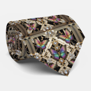 Retro-Art-Deco-Regenbogen-Schmetterling Nouveau Krawatte