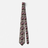 Retro-Art-Deco-Rosa-Flamingos Krawatte (Vorderseite)