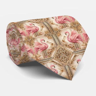 Retro-Art Deco Rosa Flamingos Krawatte