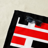 Retro Art Deco Rotes Schwarzes Abstraktes Design Strandtuch (Beispiel)