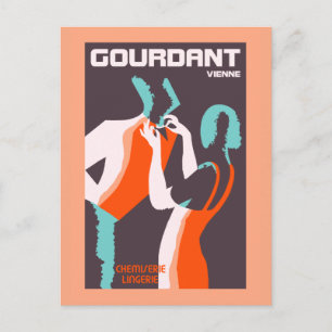 Retro-Art-Deco-Stil französische Modewerbung Postkarte