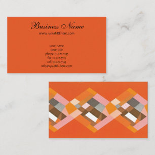 Retro-Art Deco Vintage-Jazz Orange Diamantmuster Visitenkarte