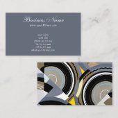 Retro Art Deco Vintages Abstraktes Circle Muster Visitenkarte (Vorne/Hinten)
