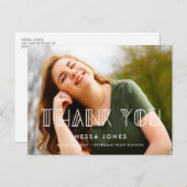 Retro Art Deko Abschluss Vielen Dank Foto Postkarte (Vorne/Hinten)