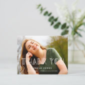 Retro Art Deko Abschluss Vielen Dank Foto Postkarte (Stehend Vorderseite)