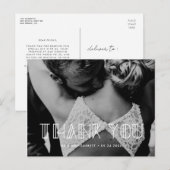 Retro Art Deko Drehbuch Hochzeit danke Postkarte (Vorne/Hinten)