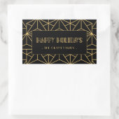 Retro Art Deko Happy Holidays Rechteckiger Aufkleber (Tasche)