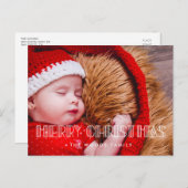 Retro Art Deko Merry Christmas Foto Postkarte (Vorne/Hinten)