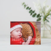 Retro Art Deko Merry Christmas Foto Postkarte (Stehend Vorderseite)