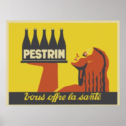 Retro Art Deko Mineralwasserwerbung (Vorne)