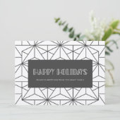 Retro Art Deko Minimalistisch kraft Happy Holidays Karte (Stehend Vorderseite)