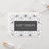 Retro Art Deko Minimalistisch kraft Happy Holidays Karte (Vorderseite/Rückseite Beispiel)